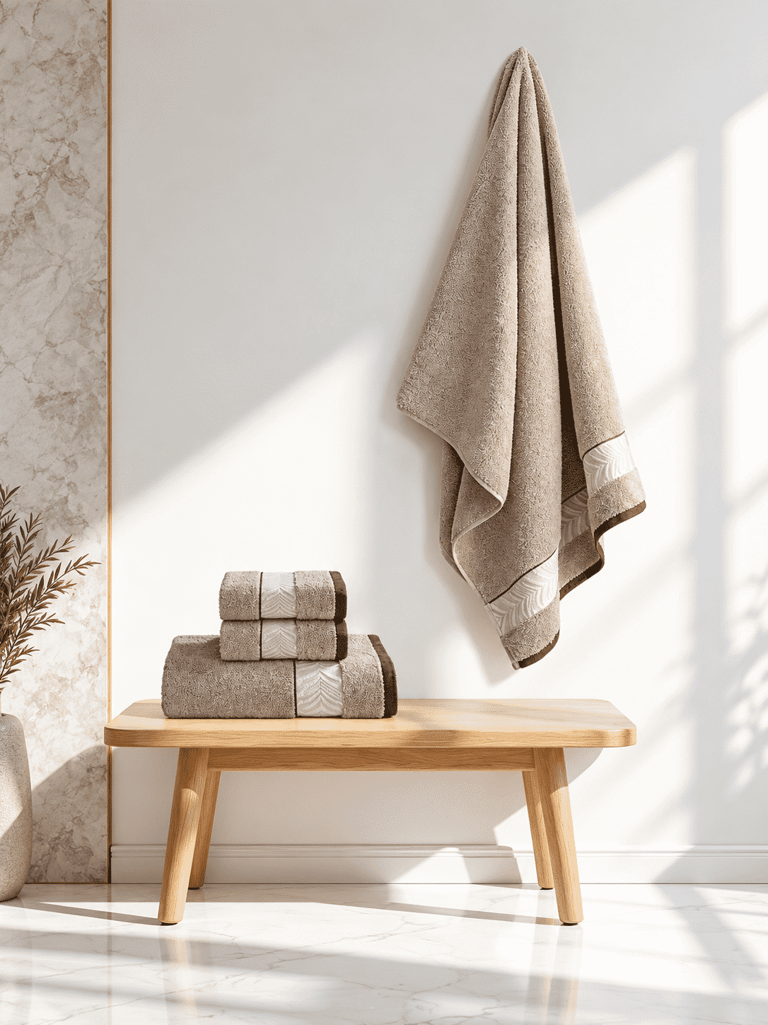 Picasso Bath Towel Herringbone Border