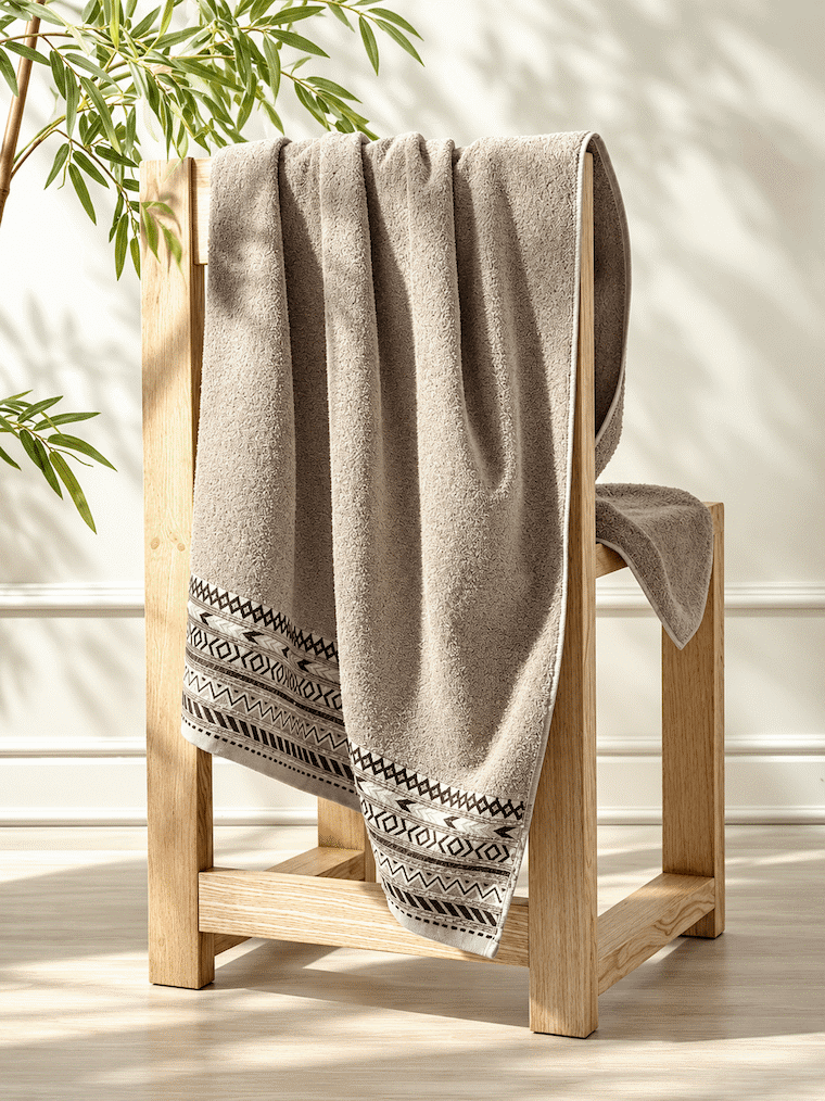 Picasso Bath Towel Tribal Border