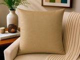 Beige leather cushion cover plain design 40x40 cm
