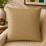 Beige leather cushion cover plain design 40x40 cm