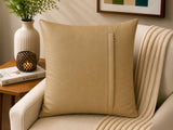 Beige leather cushion cover plain design 40x40 cm