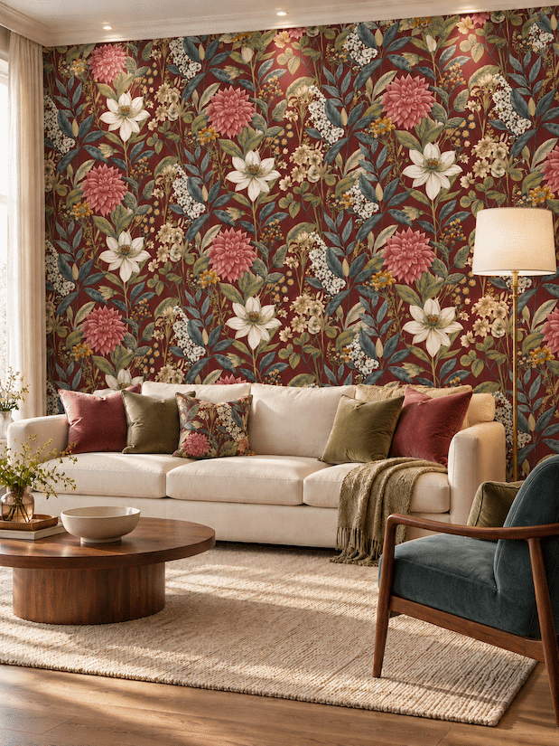 Petaloria Grand Floral Wallpaper