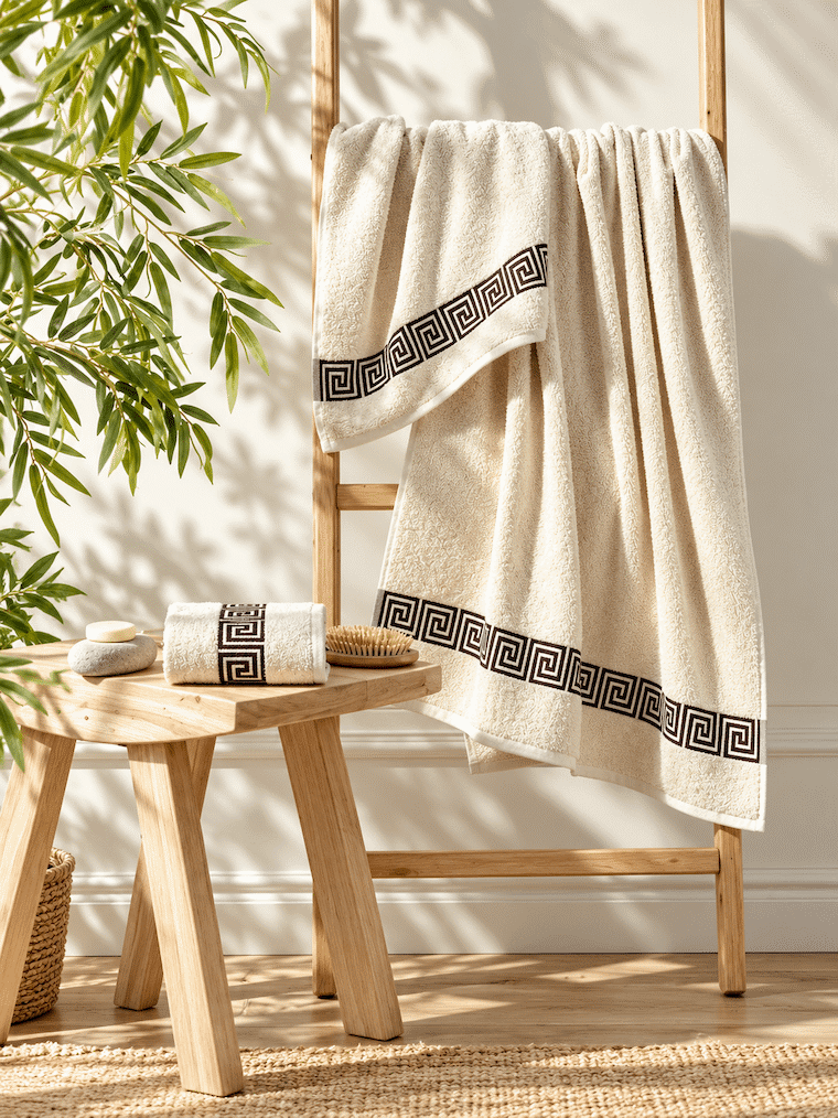 Picasso 3-Piece Towel Set Greek Key Border