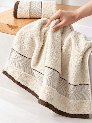Picasso 3-Piece Towel Set  Herringbone Border