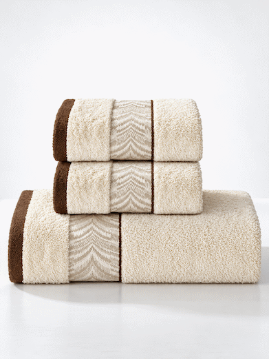 Picasso 3-Piece Towel Set  Herringbone Border