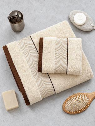 Picasso 3-Piece Towel Set  Herringbone Border