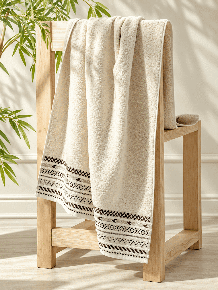 Picasso Bath Towel Tribal Border