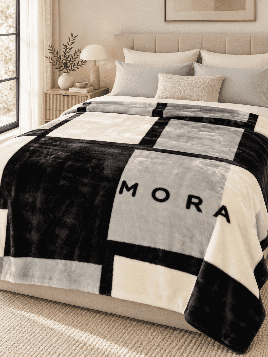 Noir Soiree King Size Blanket acrylic | Jagdish Store