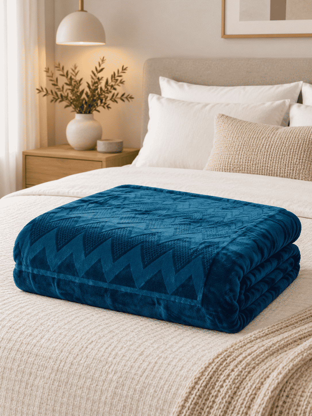 Verena Zig-Zag Pattern Blanket acrylic | Jagdish Store