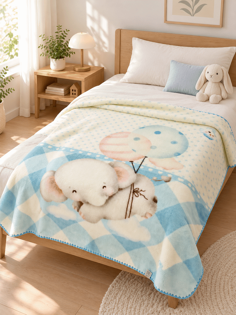 Little Elephant Print Kids Blanket