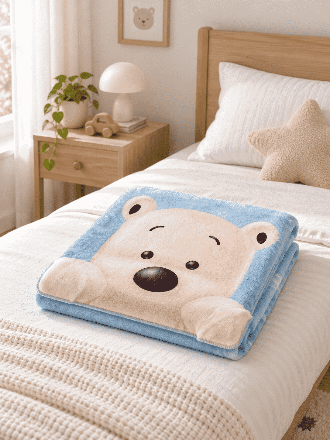 Teddy Print Kids Blanket