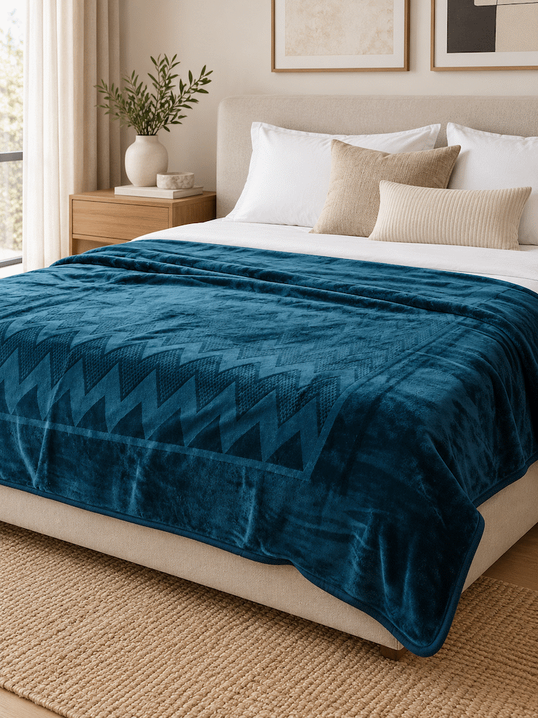 Verena Zig-Zag Pattern Blanket acrylic | Jagdish Store
