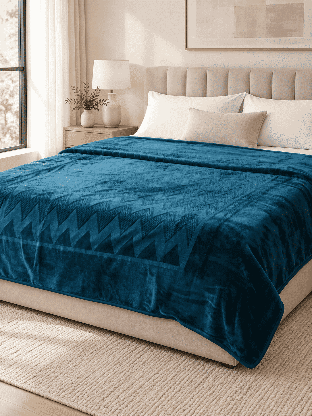 Verena Zig-Zag Pattern Blanket acrylic | Jagdish Store