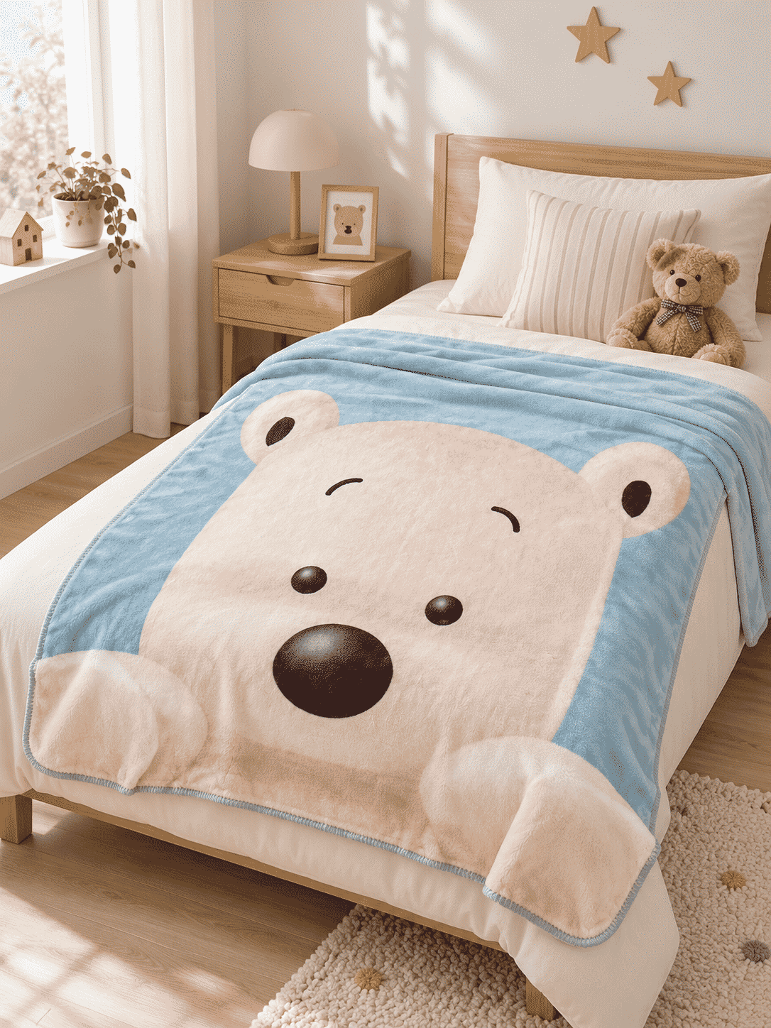Teddy Print Kids Blanket