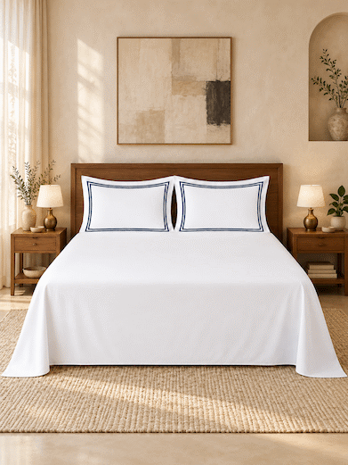 800 TC Cotton King-Size Bed Sheet with 2 Pillowcases
