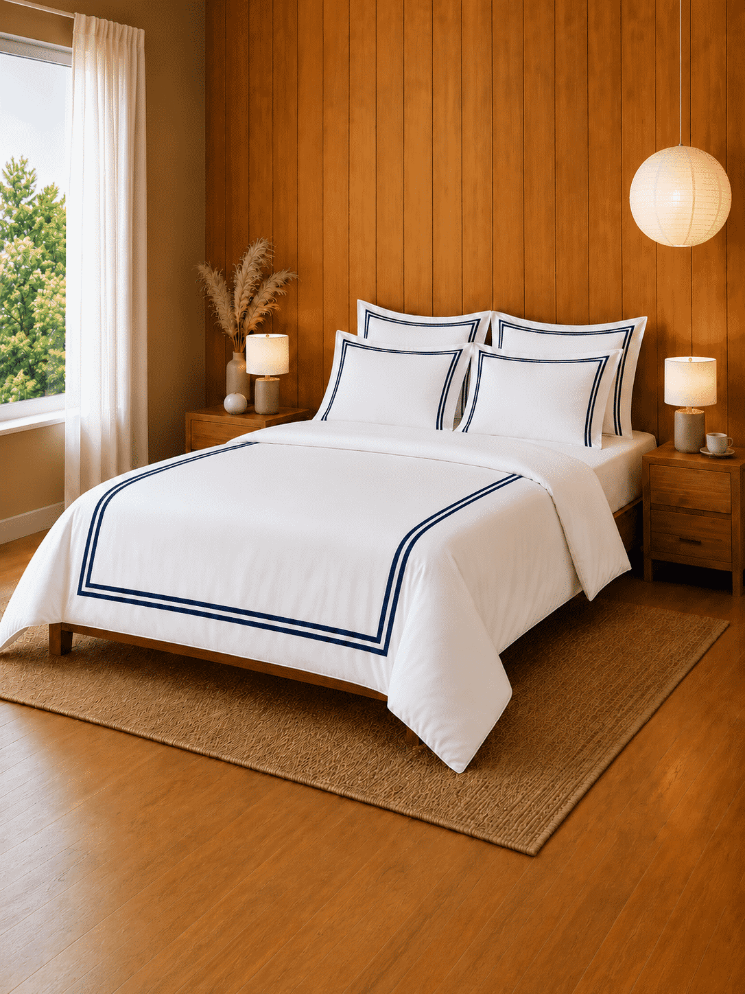 Merrowing 800 TC Cotton Queen Size Duvet Cover with Pillowcases
