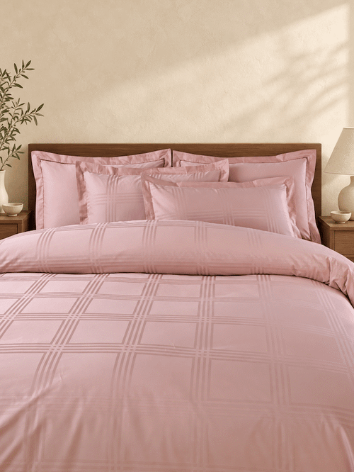 Amalfi Silver Grey Jacquard Duvet Cover 550 TC Cotton King Size