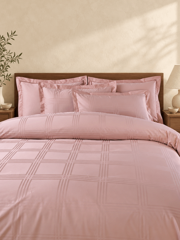Amalfi Silver Grey Jacquard Duvet Cover 550 TC Cotton King Size
