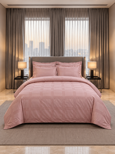 Amalfi Silver Grey Jacquard Duvet Cover 550 TC Cotton King Size