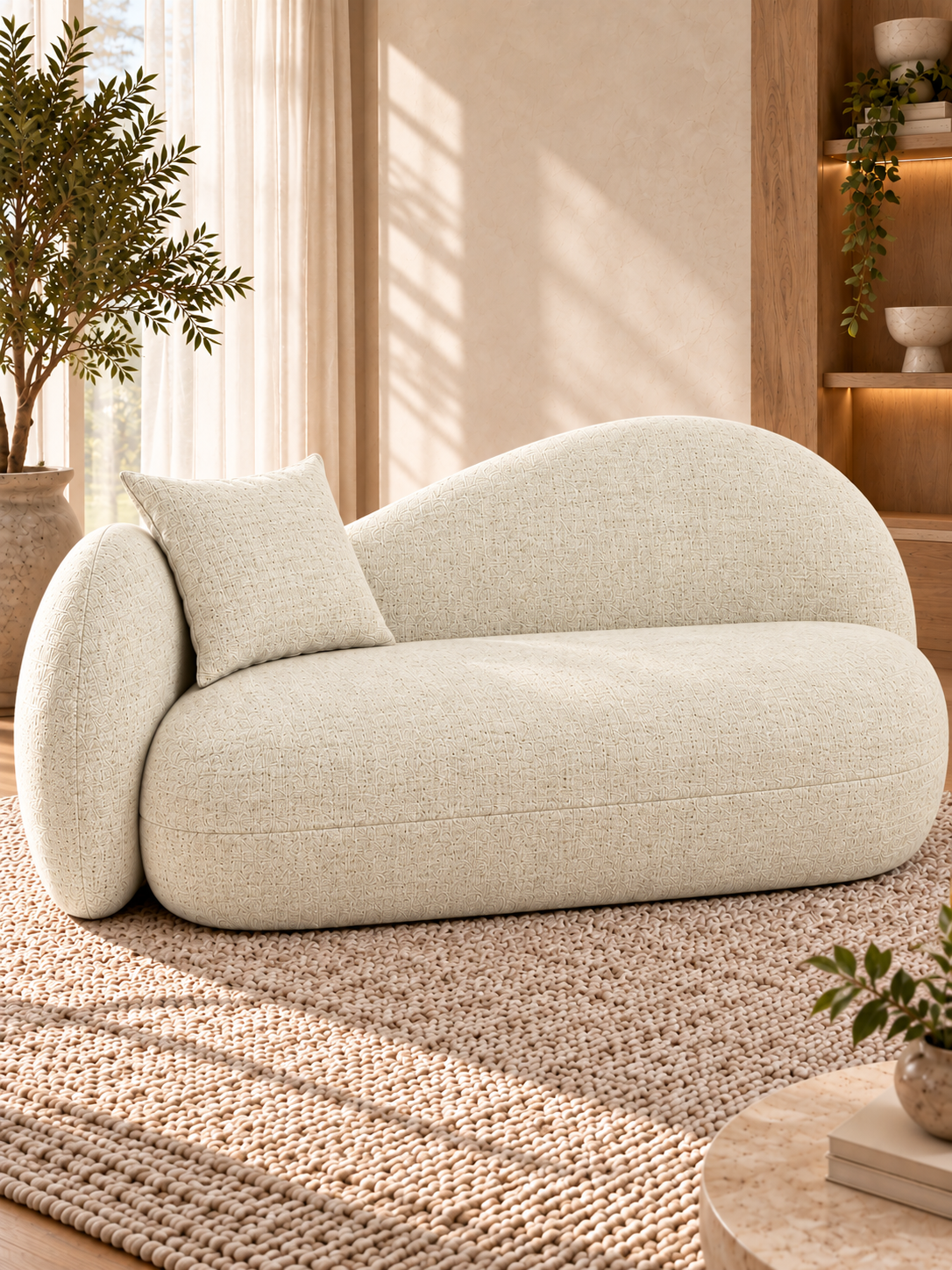 Linora Linen Chenille Upholstery Fabric Light Beige