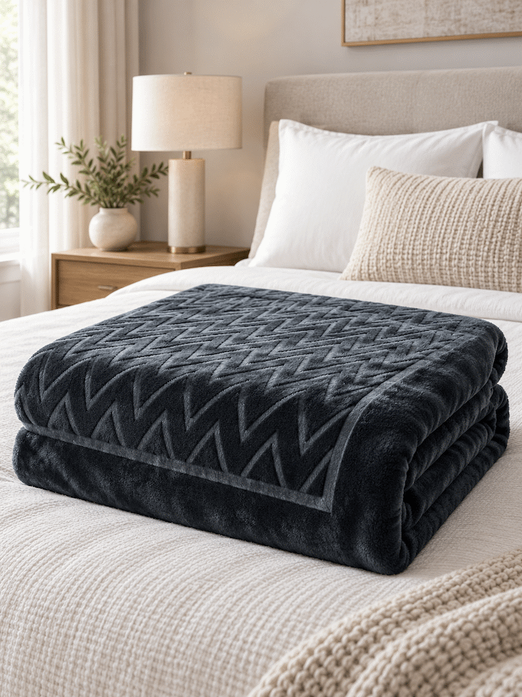 Verena Zig-Zag Pattern Blanket acrylic | Jagdish Store