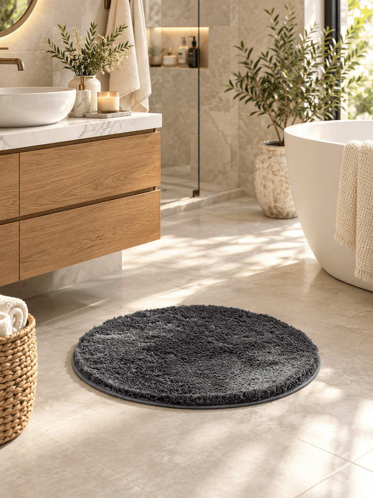 Round Lamb Bathmat