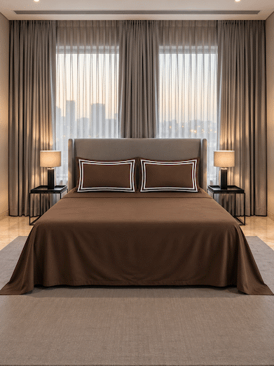 600 TC Cotton King-Size Bed Sheet with 2 Pillowcases