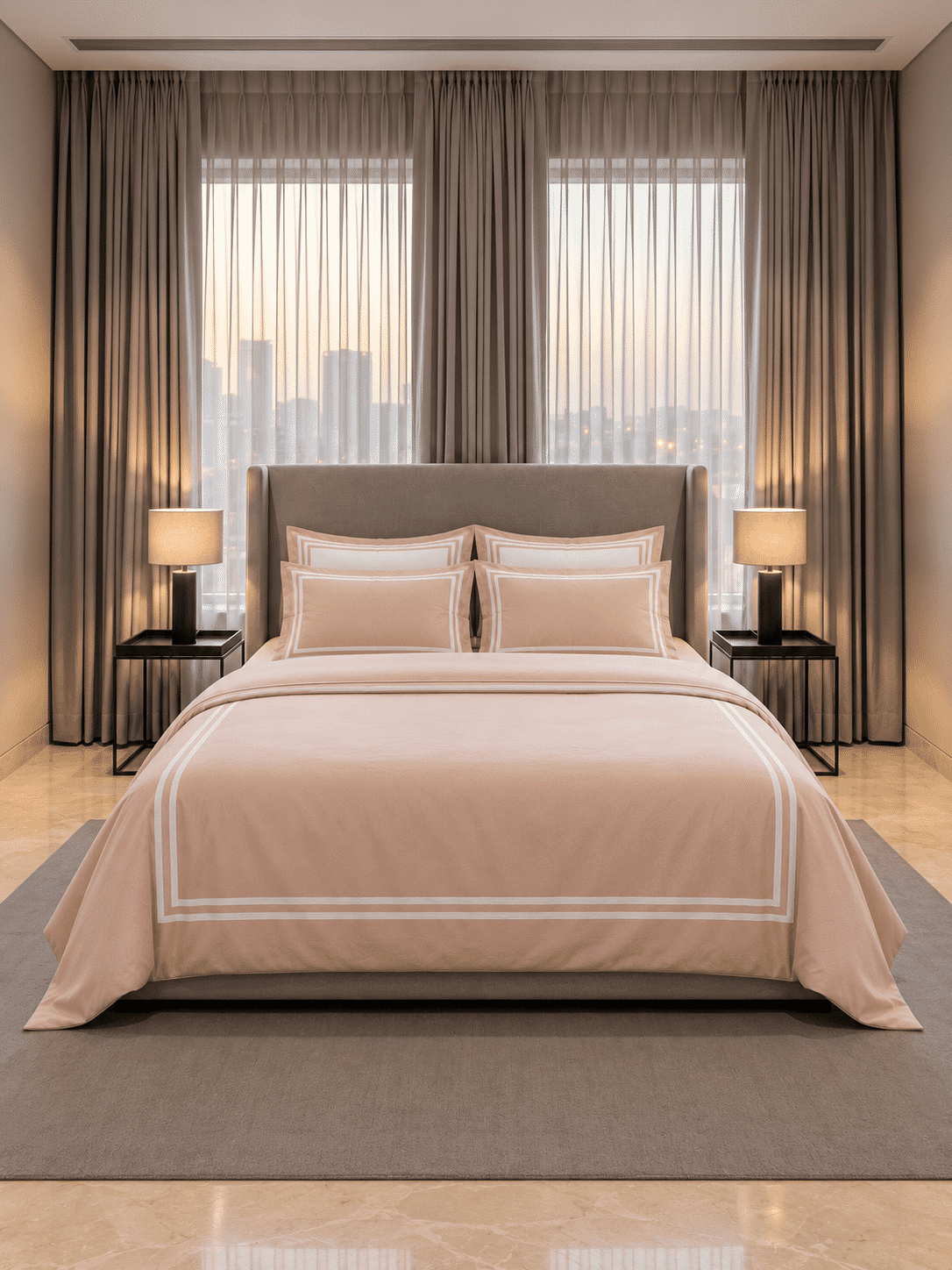 600 TC Cotton Duvet Cover with Pillowcases