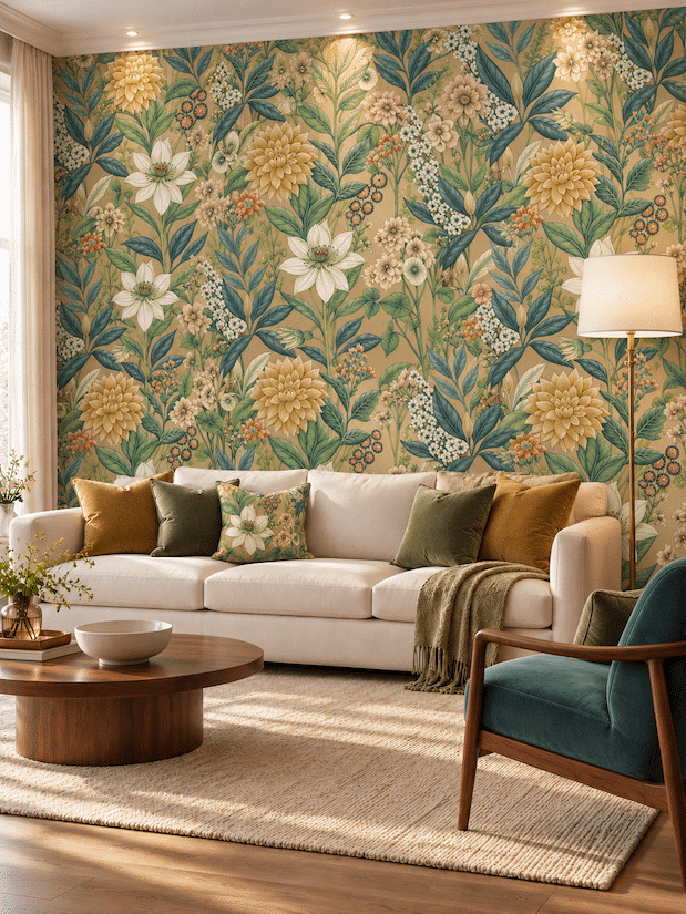 Petaloria Grand Floral Wallpaper