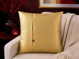 Gold plain polysilk cushion cover with concealed zipper closure
