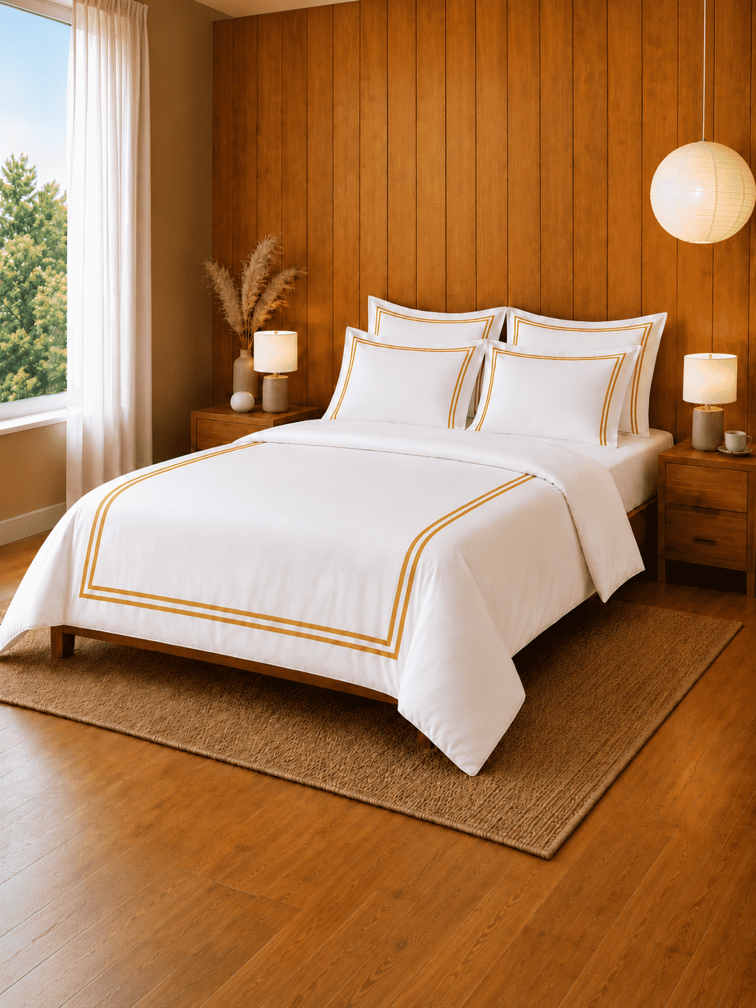 Merrowing 800 TC Cotton Queen Size Duvet Cover with Pillowcases