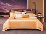 Horse embroidered cotton bedding set with duvet cover and pillow covers