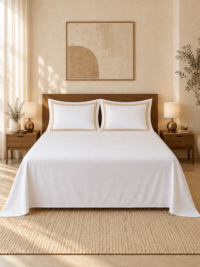 800 TC Cotton King-Size Bed Sheet with 2 Pillowcases