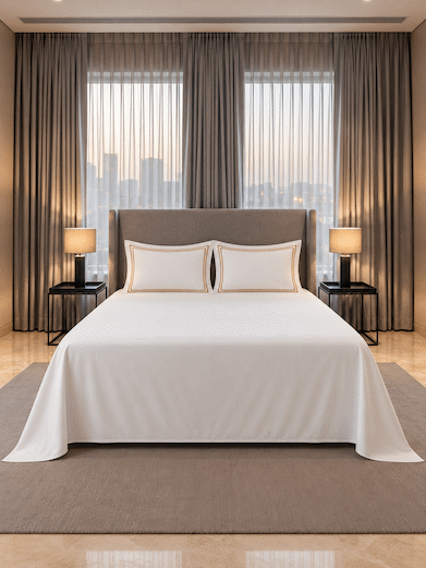 800 TC Cotton King-Size Bed Sheet with 2 Pillowcases