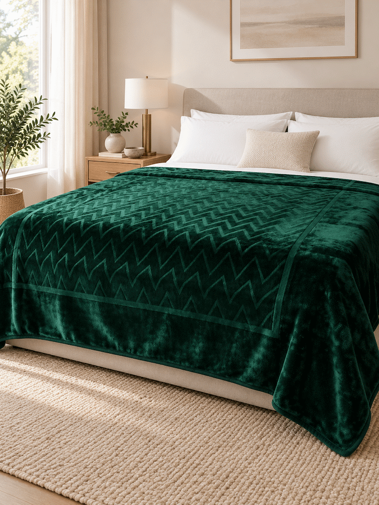 Verena Zig-Zag Pattern Blanket acrylic | Jagdish Store