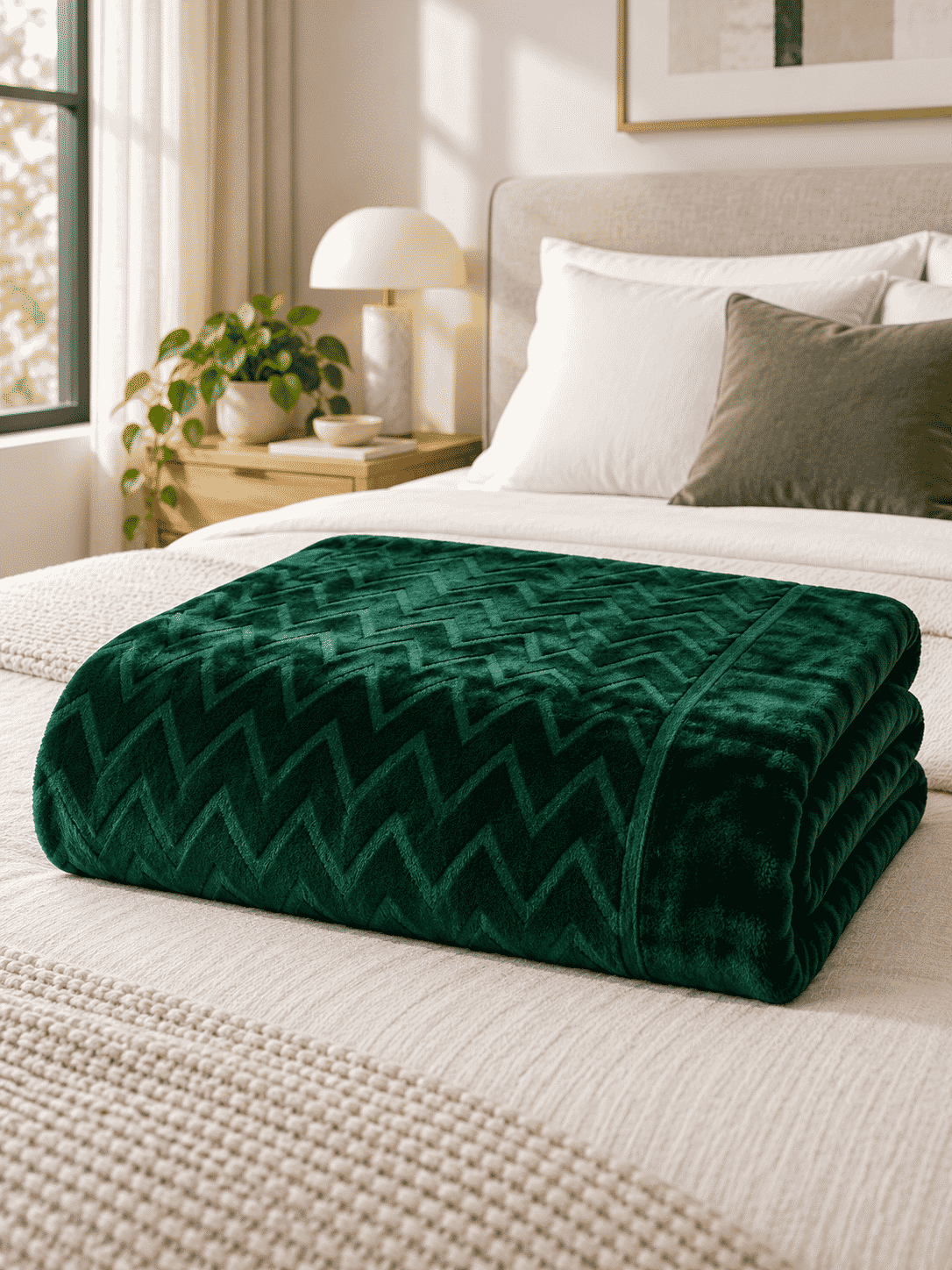 Verena Zig-Zag Pattern Blanket acrylic | Jagdish Store