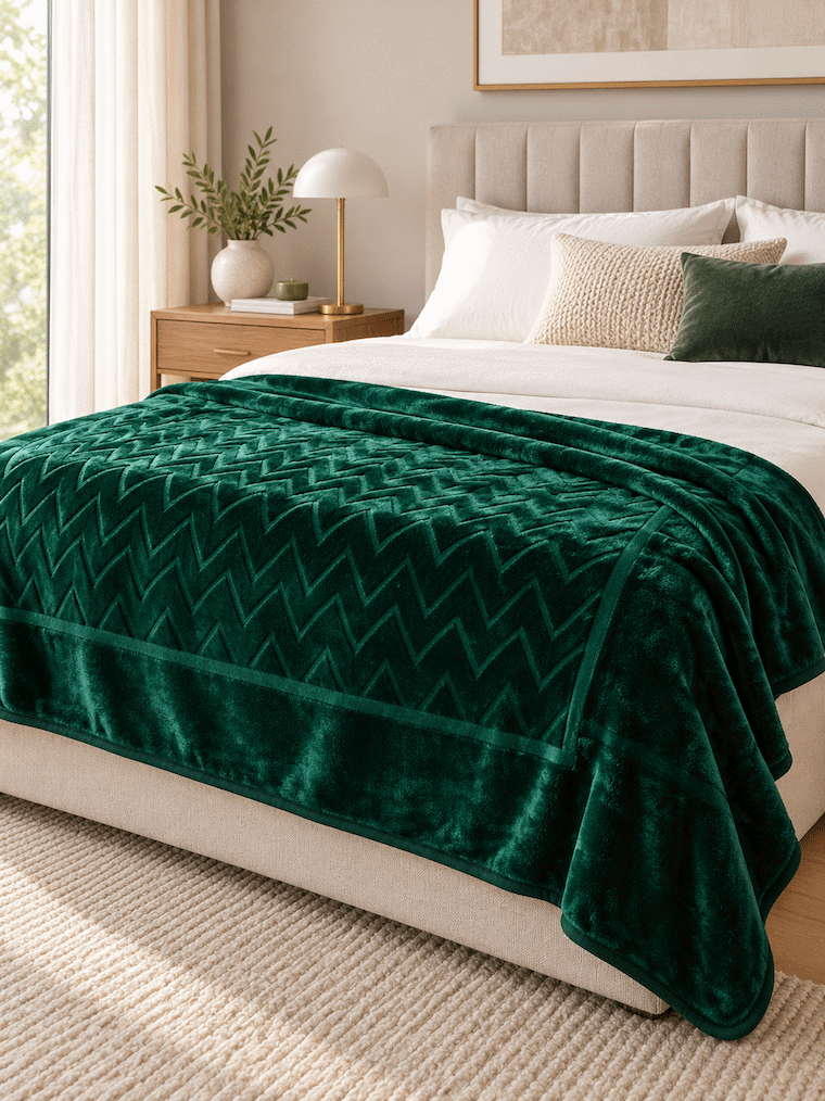 Verena Zig-Zag Pattern Blanket acrylic | Jagdish Store