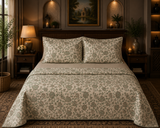 Serigate Floral Printed 3 Pcs Cotton King Size Bedcover Set