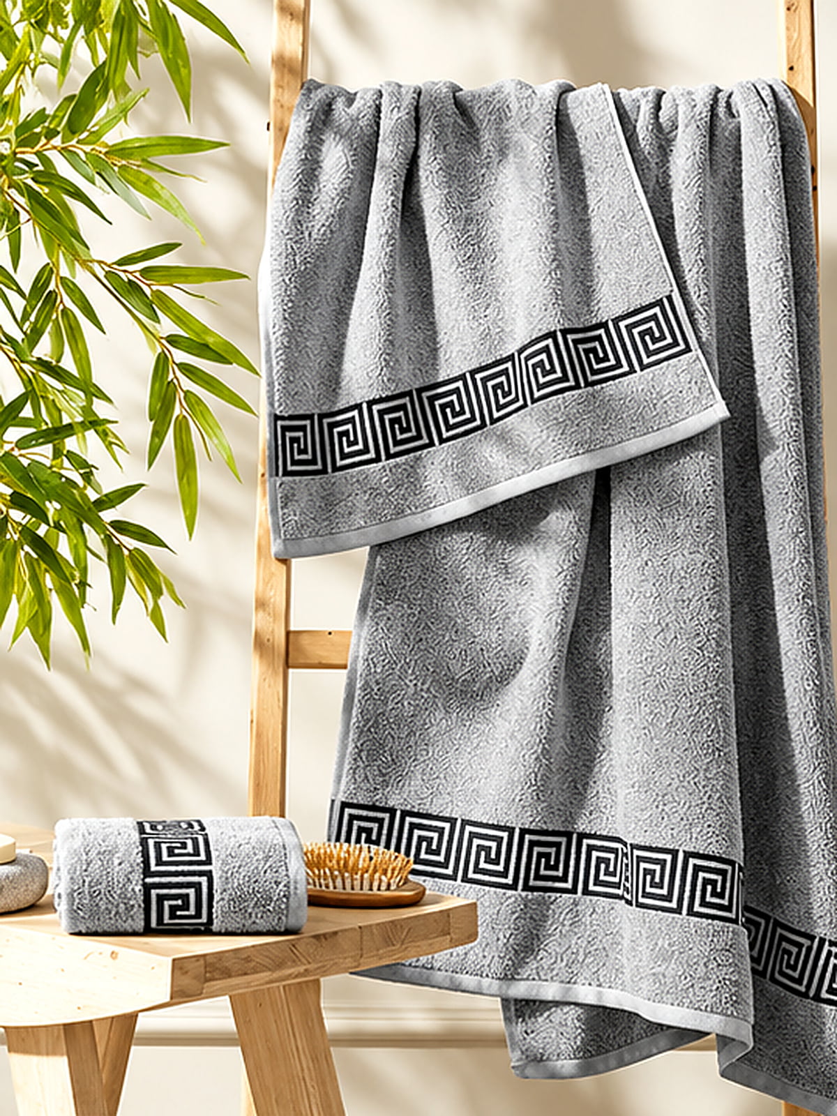 Picasso 3-Piece Towel Set Greek Key Border