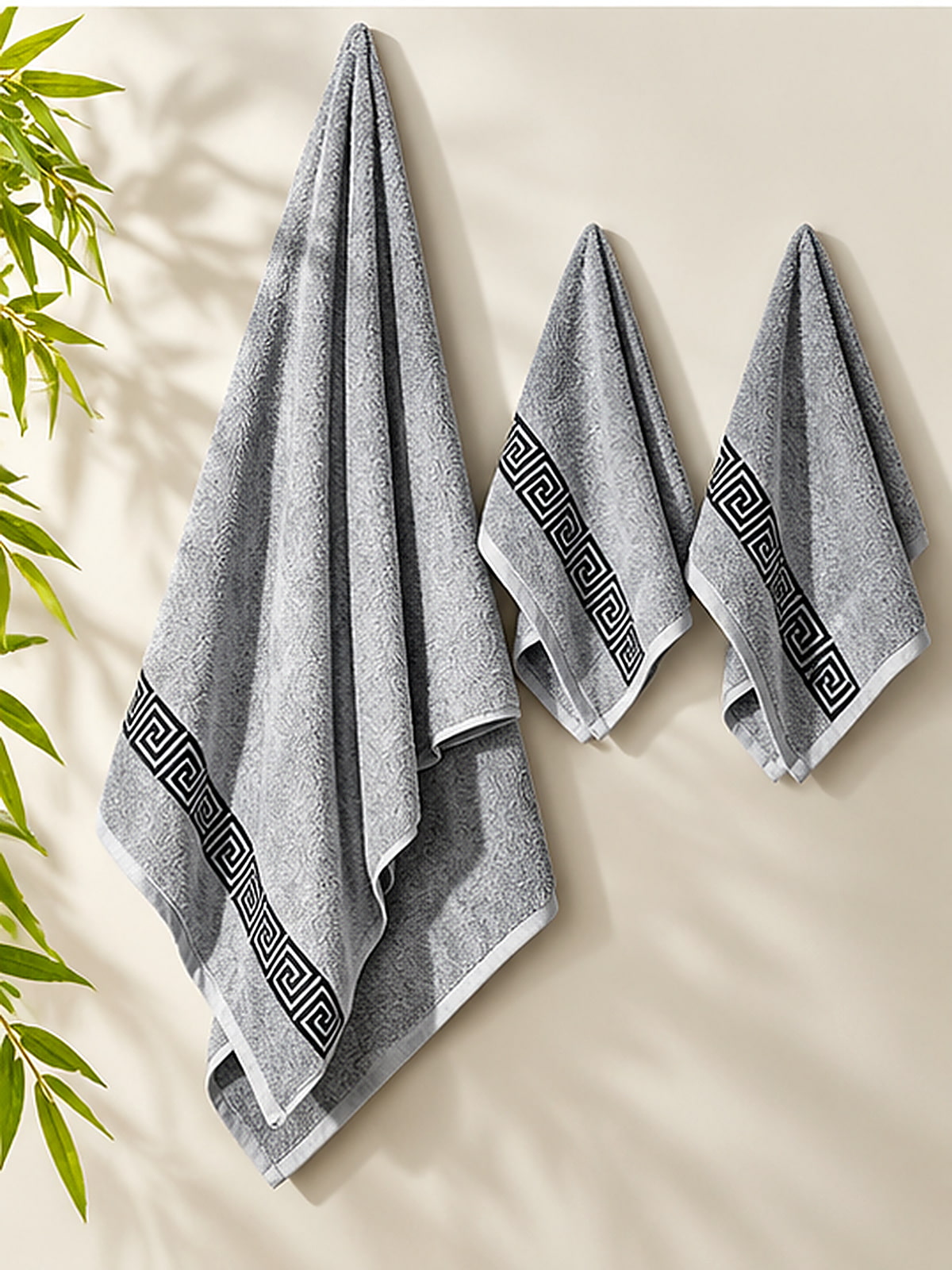 Picasso 3-Piece Towel Set Greek Key Border