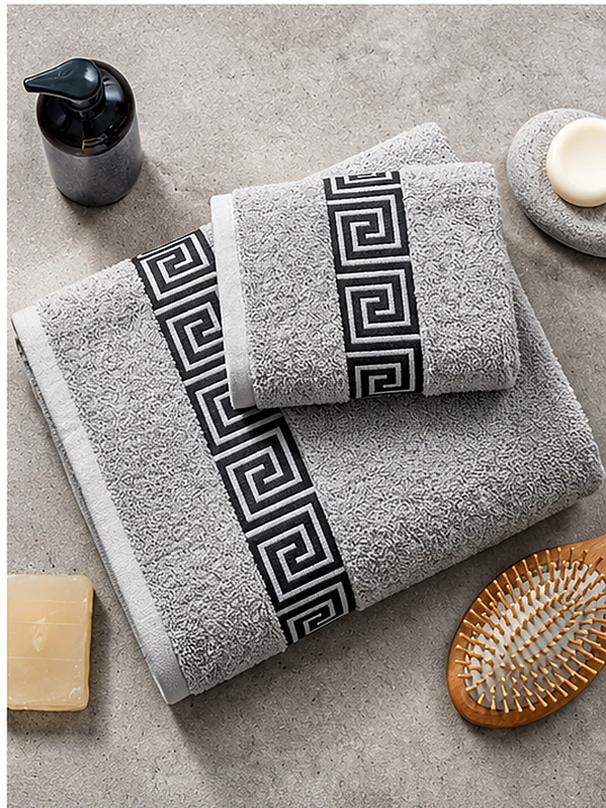 Picasso 3-Piece Towel Set Greek Key Border