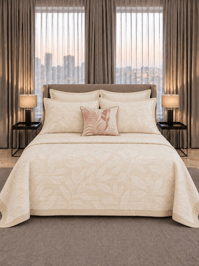 Sadyaska Palm Springs Fleur Cotton Bedding Set Ivory