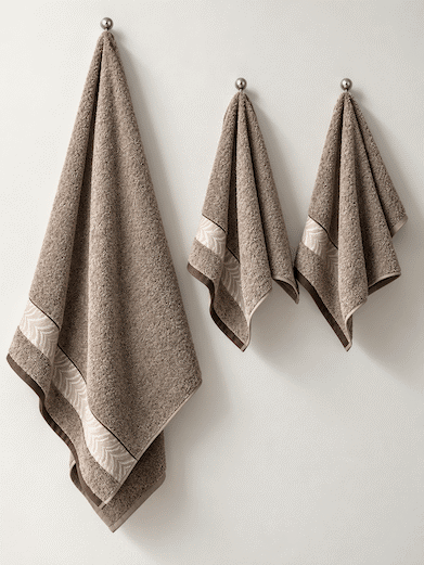 Picasso 3-Piece Towel Set  Herringbone Border