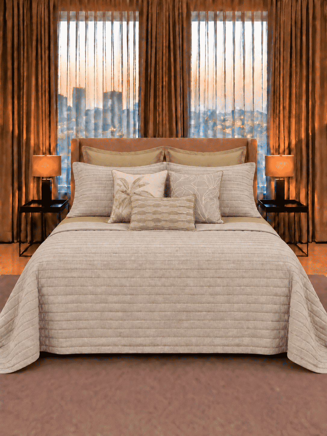 Sadyaska Palm Springs Lumina grey  Cotton Bedding Set