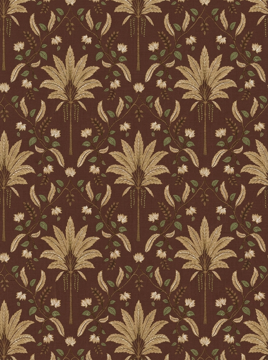 Palmora Wallpaper Maroon