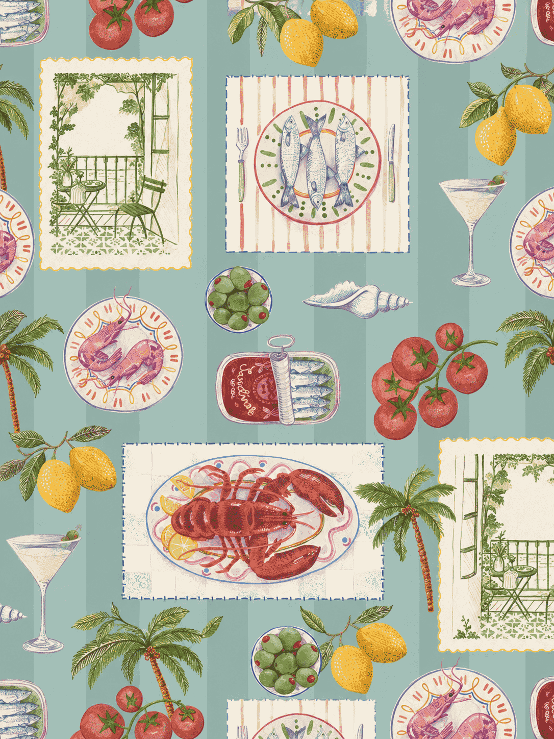 Limora Coastal Collage Wallpaper