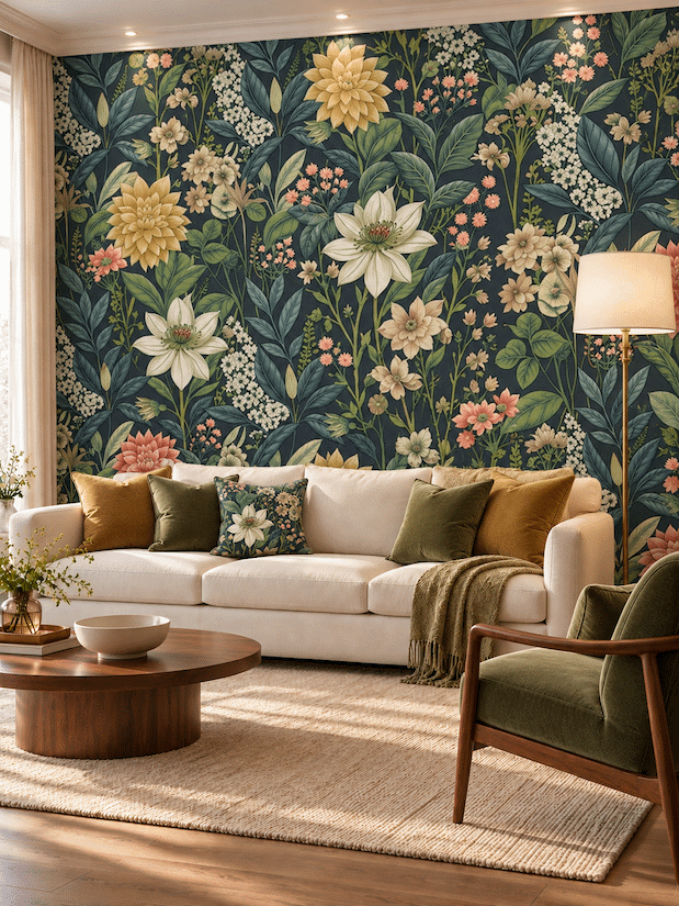 Petaloria Grand Floral Wallpaper