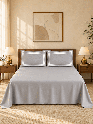 600 TC Cotton King-Size Bed Sheet with 2 Pillowcases