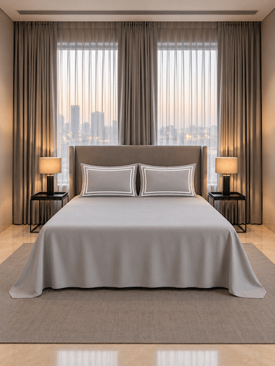 600 TC Cotton King-Size Bed Sheet with 2 Pillowcases