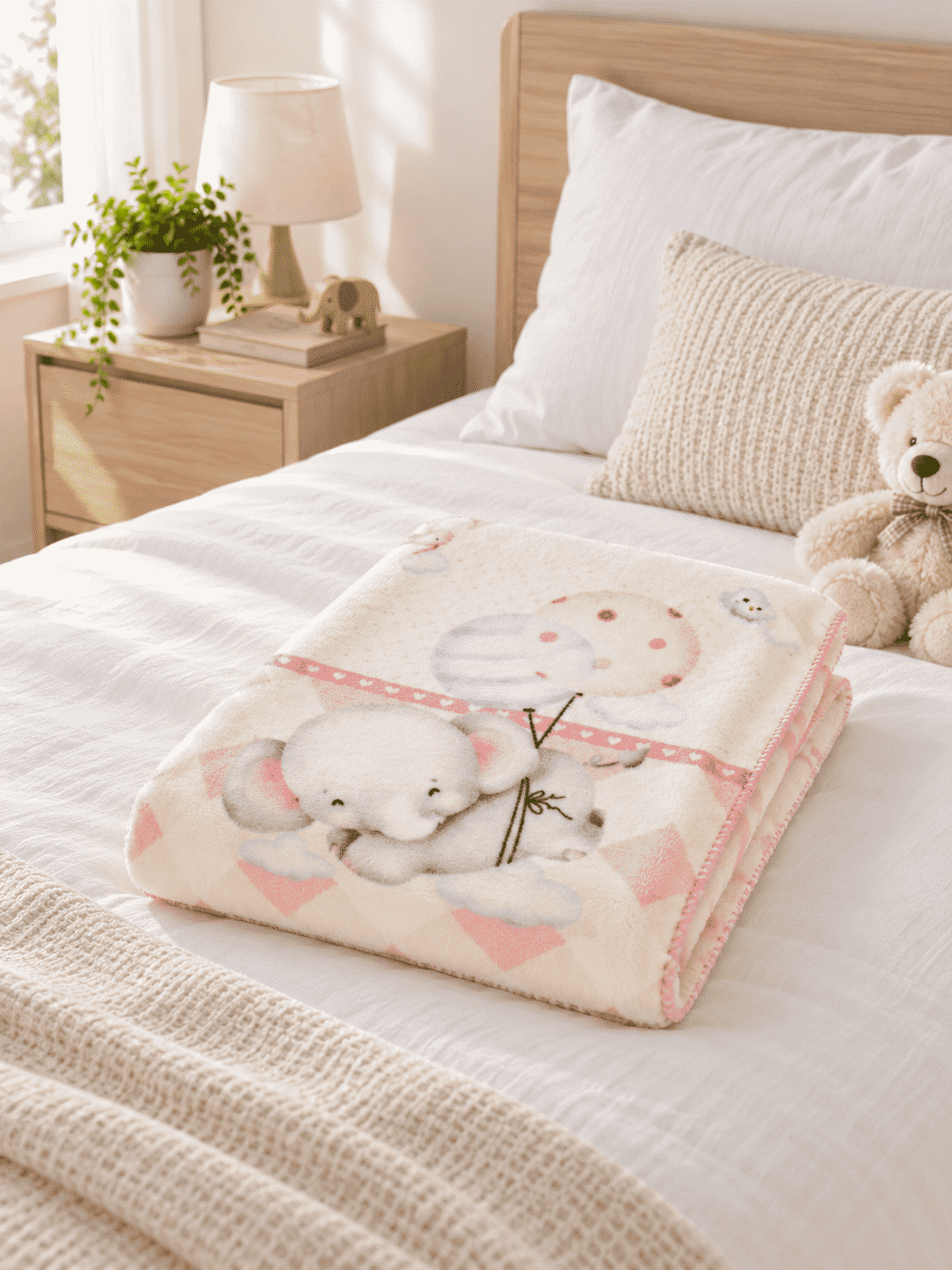Little Elephant Print Kids Blanket